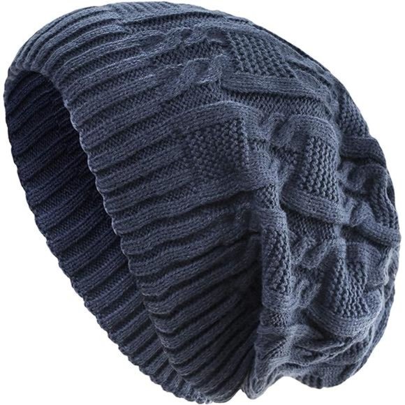 Surblue Unisex Trendy Beanie Warm Oversized Chunky Cable Knit Slouchy Woolen Hat